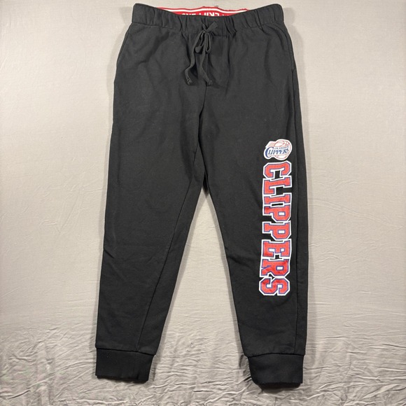 NBA Other - NBA Los Angeles Clippers Jogger Sweatpants  Black Fleece Cuffed Logo Medium